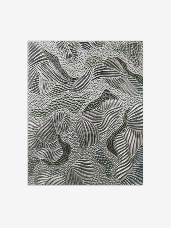 stříbrný, šedý, minimalistický strukturální obraz s přírodními motivy