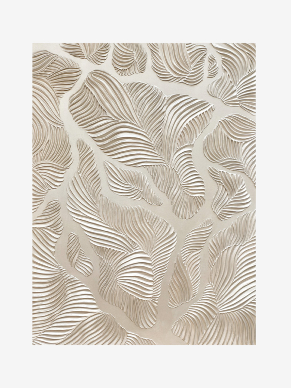 Metallický jemně zlatý abstraktní obraz s přírodním motivem