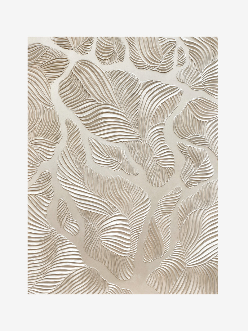 Metallický jemně zlatý abstraktní obraz s přírodním motivem