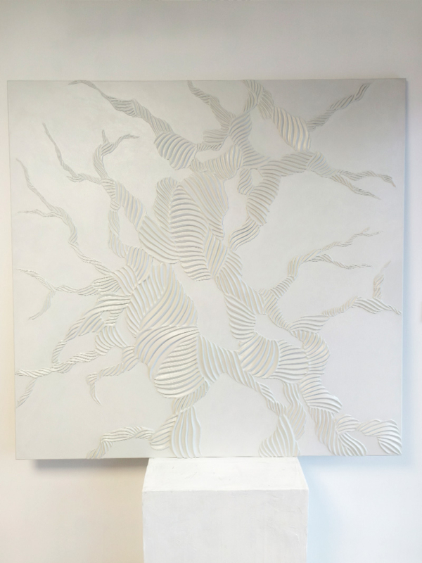 světlý oragnický strukturální obraz, abstrakce, obraz kořeny, krémový obraz