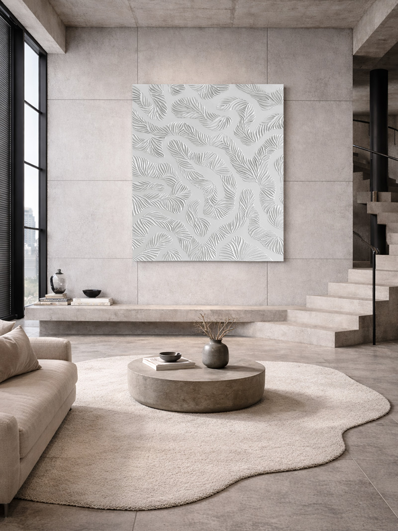 JEMNĚ METALICKÝ STŘÍBRNÝ ABTRAKTNÍ OBRAZ